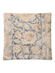 Vintage Persian hand-knotted cushion cover, flat lay