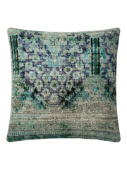 Vintage Persian hand-knotted cushion cover, flat lay