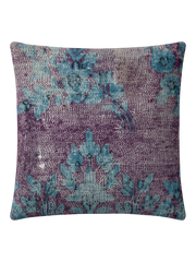 Vintage Persian hand-knotted cushion cover, flat lay