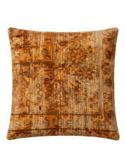Vintage Persian hand-knotted cushion cover, flat lay