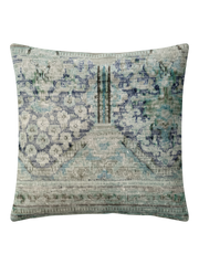 Vintage Persian hand-knotted cushion cover, flat lay