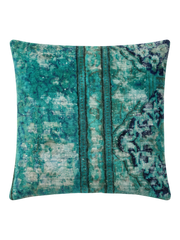 Vintage Persian hand-knotted cushion cover, flat lay