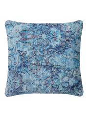 Vintage Persian hand-knotted cushion cover, flat lay