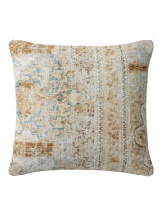 Vintage Persian hand-knotted cushion cover, flat lay