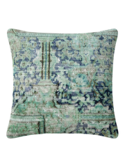 Vintage Persian hand-knotted cushion cover, flat lay