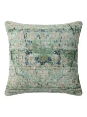 Vintage Persian hand-knotted cushion cover, flat lay