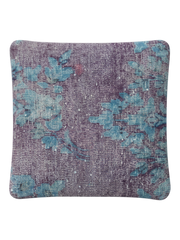 Vintage Persian hand-knotted cushion cover, flat lay