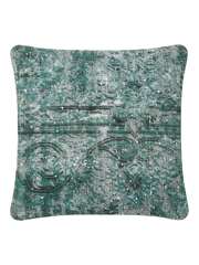 Vintage Persian hand-knotted cushion cover, flat lay