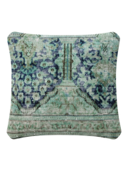 Vintage Persian hand-knotted cushion cover, flat lay