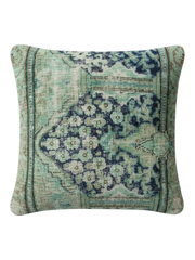 Vintage Persian hand-knotted cushion cover, flat lay