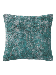 Vintage Persian hand-knotted cushion cover, flat lay