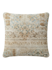 Vintage Persian hand-knotted cushion cover, flat lay