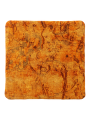 Vintage Persian hand-knotted cushion cover, flat lay