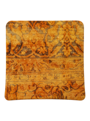 Vintage Persian hand-knotted cushion cover, flat lay