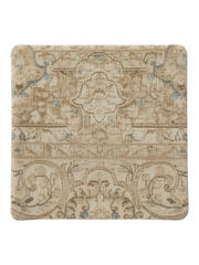 Vintage Persian hand-knotted cushion cover, flat lay