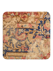 Vintage Persian hand-knotted cushion cover, flat lay