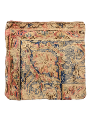 Vintage Persian hand-knotted cushion cover, flat lay