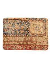 Vintage Persian hand-knotted cushion cover, flat lay