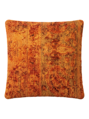 Vintage Persian hand-knotted cushion cover, flat lay