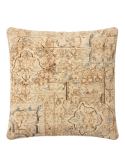 Vintage Persian hand-knotted cushion cover, flat lay