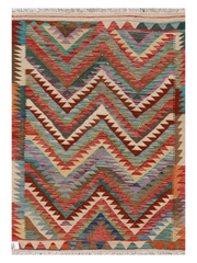 Maimana Afghanistan Kilim Accent Rug - 142 x 99 cm