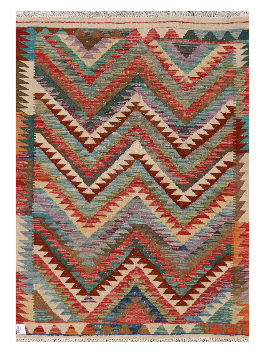 Maimana Afghanistan Kilim Accent Rug - 142 x 99 cm
