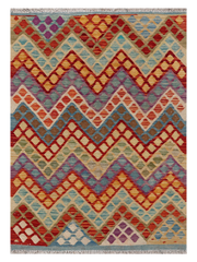 Maimana Afghanistan Kilim Accent Rug - 144 x 103 cm