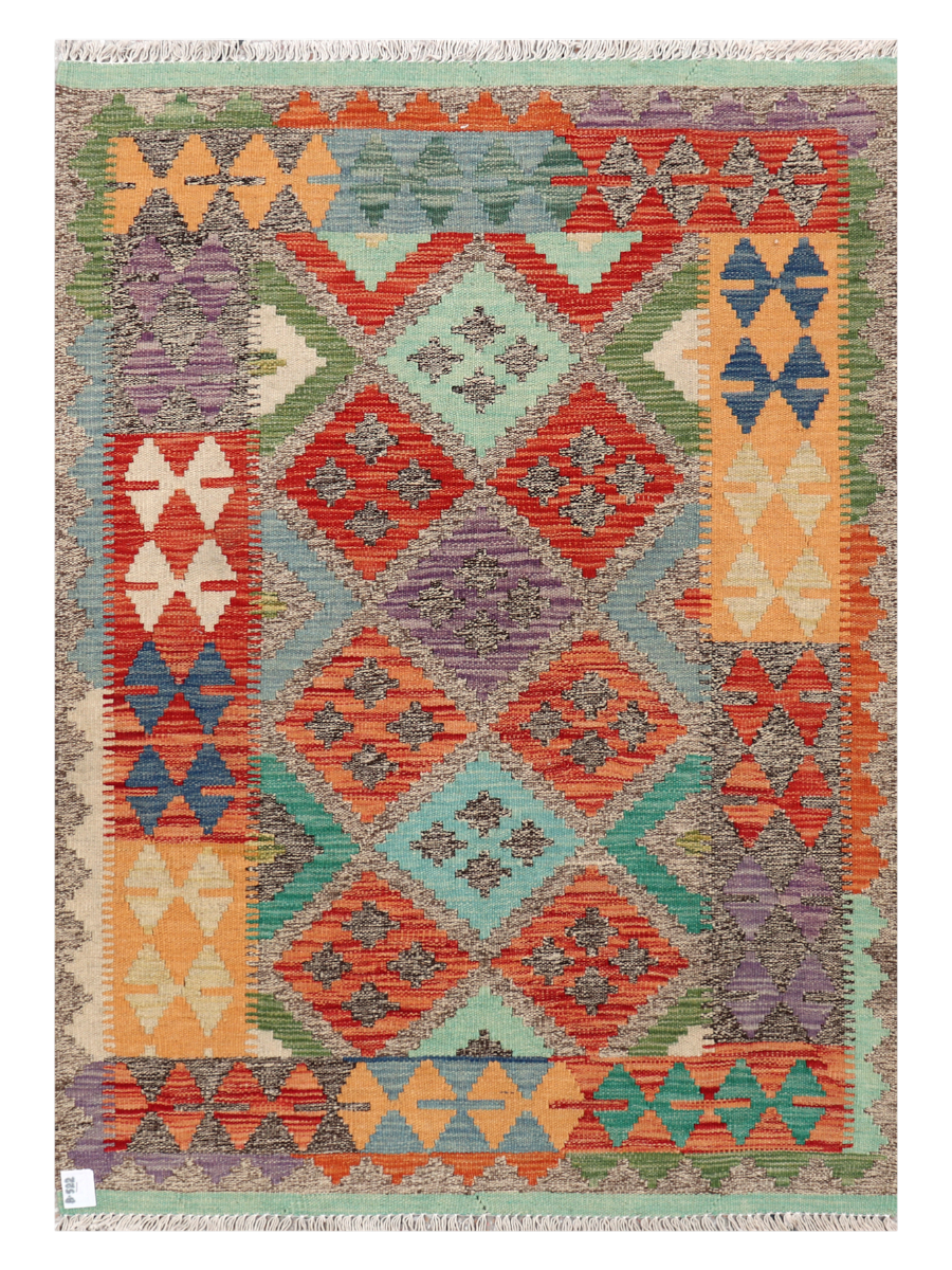 Maimana Afghanistan Kilim Accent Rug - 140 x 99 cm