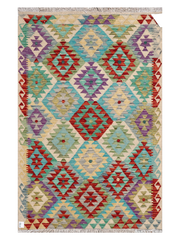 Maimana Afghanistan Kilim Accent Rug - 156 x 100 cm