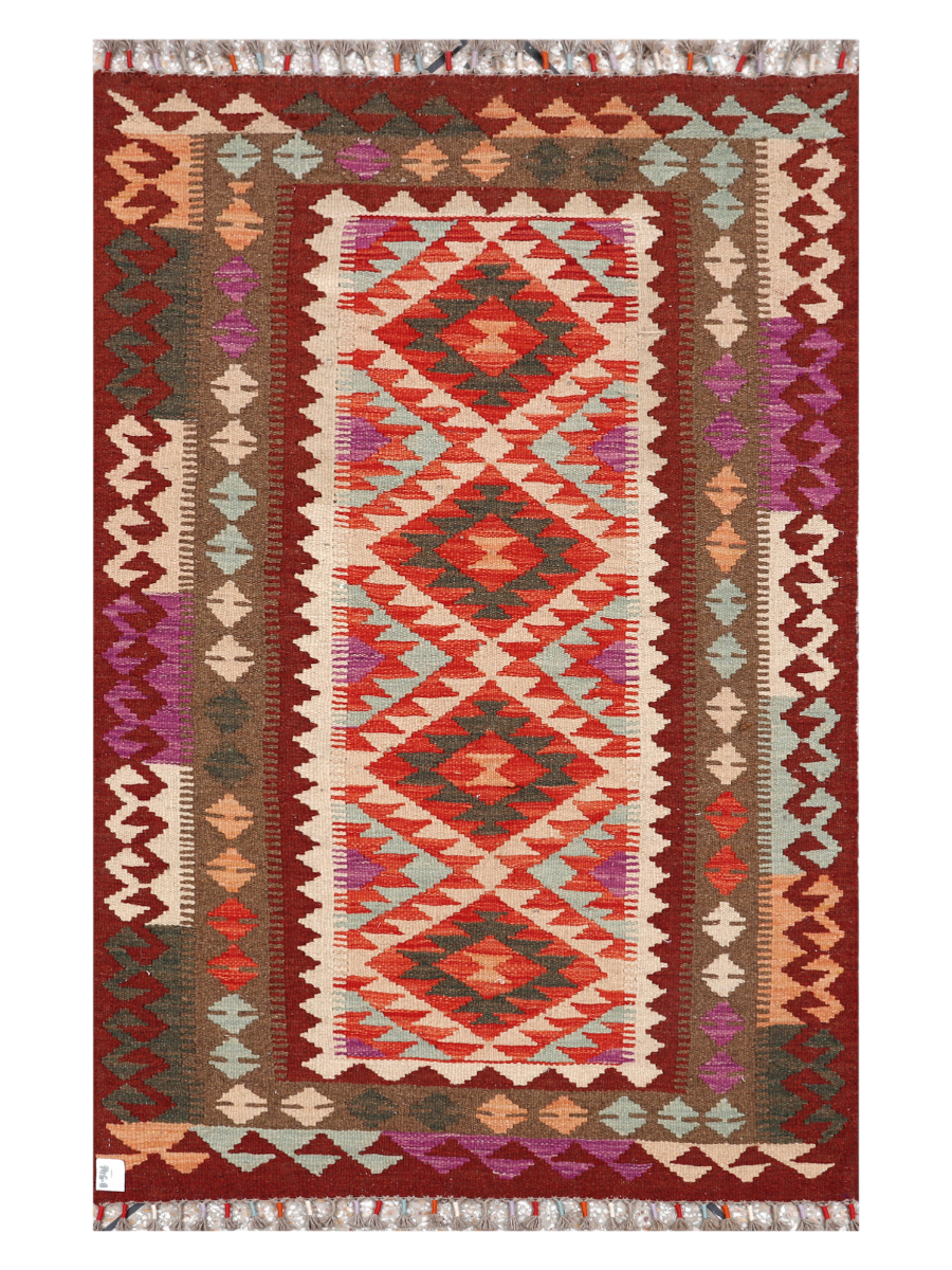 Maimana Afghanistan Kilim Accent Rug - 155 x 99 cm