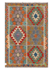 Maimana Afghanistan Kilim Accent Rug - 149 x 97 cm