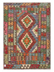 Maimana Afghanistan Kilim Accent Rug - 145 x 101 cm