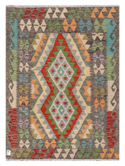 Maimana Afghanistan Kilim Accent Rug - 138 x 100 cm