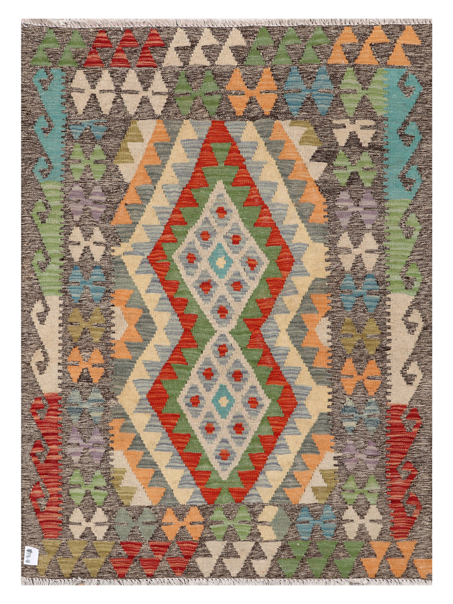 Maimana Afghanistan Kilim Accent Rug - 138 x 100 cm