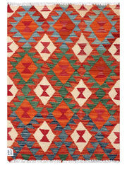 Maimana Afghanistan Kilim Rug - 88 x 62 cm