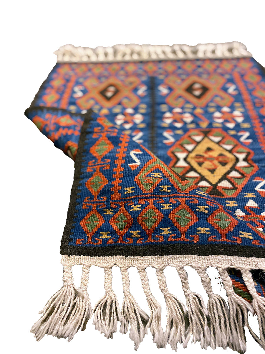 Hittite Vintage Hand Woven Turkish Wool Kilim Rug - 74 x 58 cm