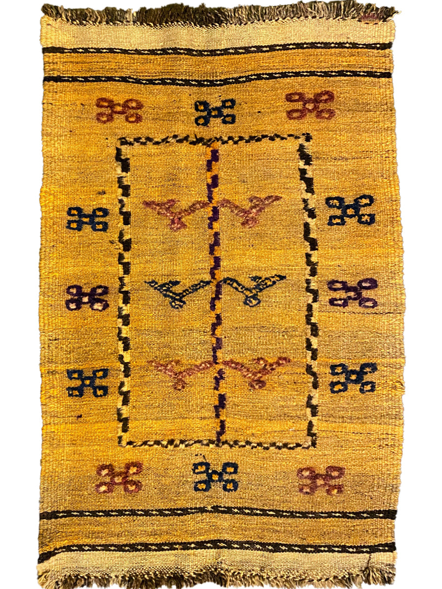 Kafkas Vintage Hand Woven Turkish Wool Kilim Rug - 101 x 67 cm