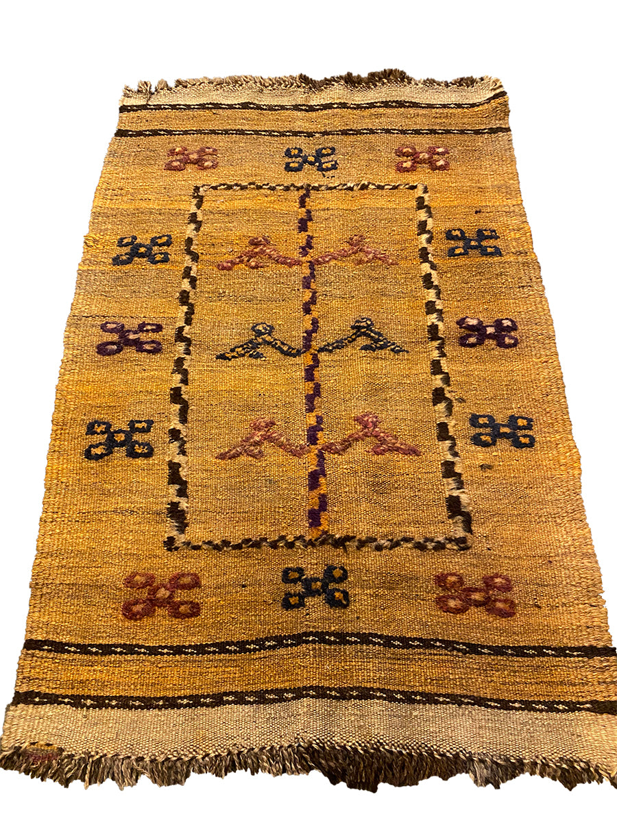 Kafkas Vintage Hand Woven Turkish Wool Kilim Rug - 101 x 67 cm