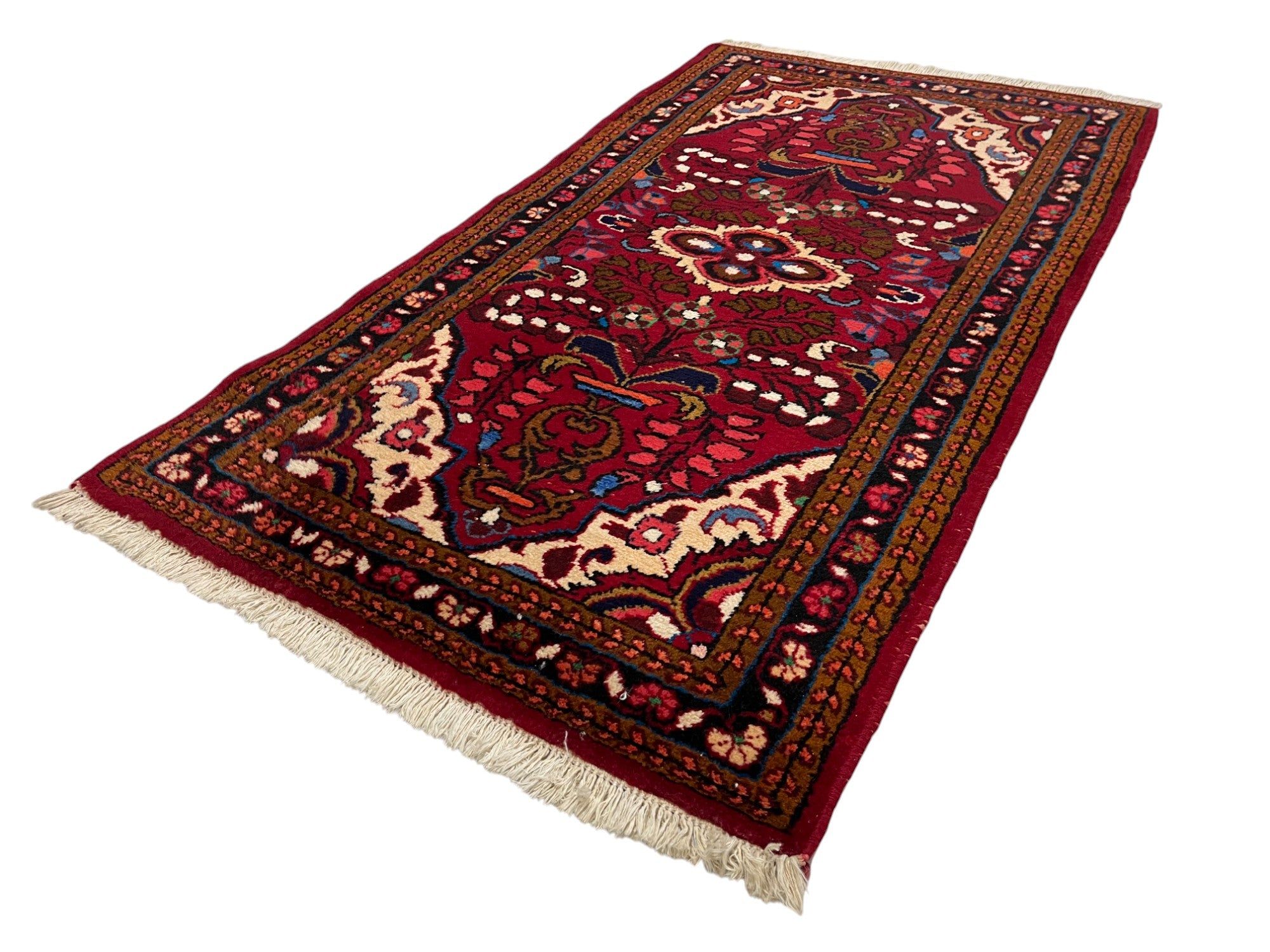 Shiraz Persian Vintage Hand Knotted Wool Rug - 140 x 80 cm
