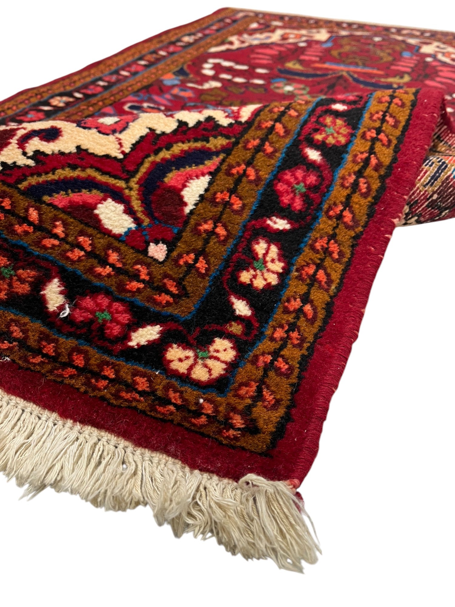 Shiraz Persian Vintage Hand Knotted Wool Rug - 140 x 80 cm