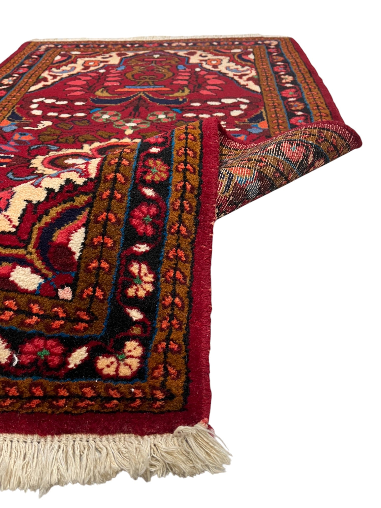 Shiraz Persian Vintage Hand Knotted Wool Rug - 140 x 80 cm