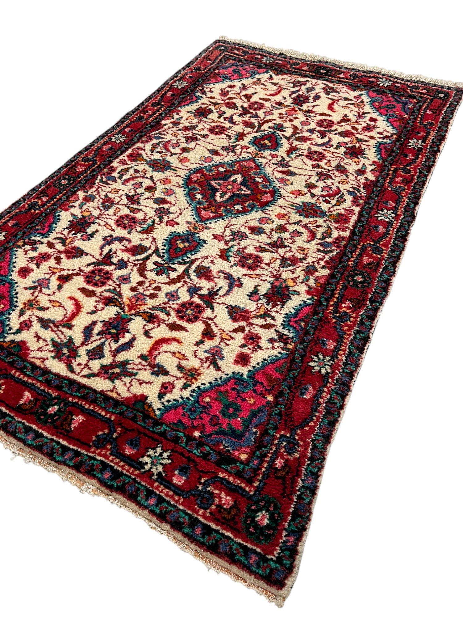 Hamadan Persian Vintage Hand Knotted Wool Rug - 135 x 80 cm