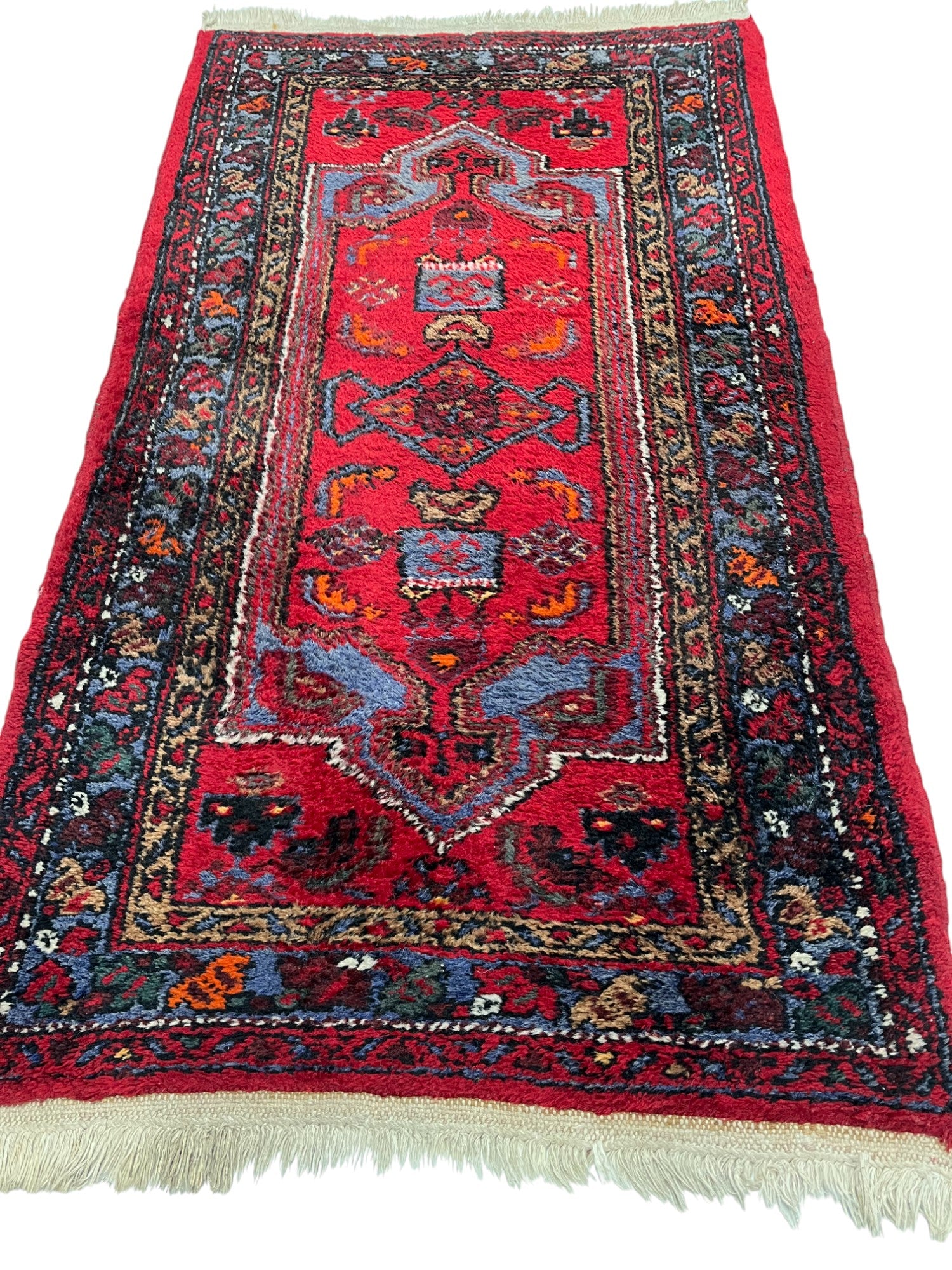 Hamadan Persian Vintage Hand Knotted Wool Rug - 130 x 75 cm