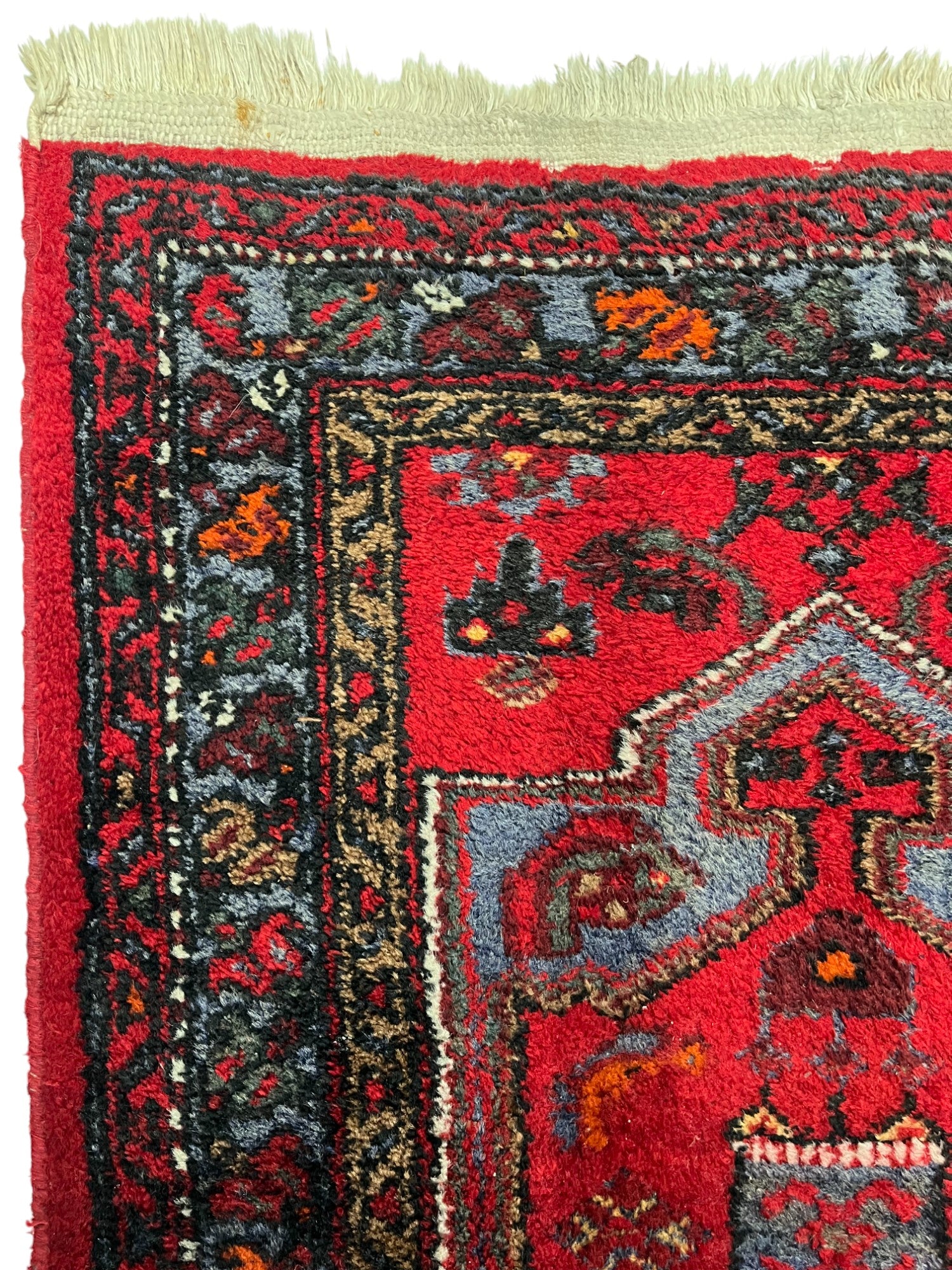 Hamadan Persian Vintage Hand Knotted Wool Rug - 130 x 75 cm
