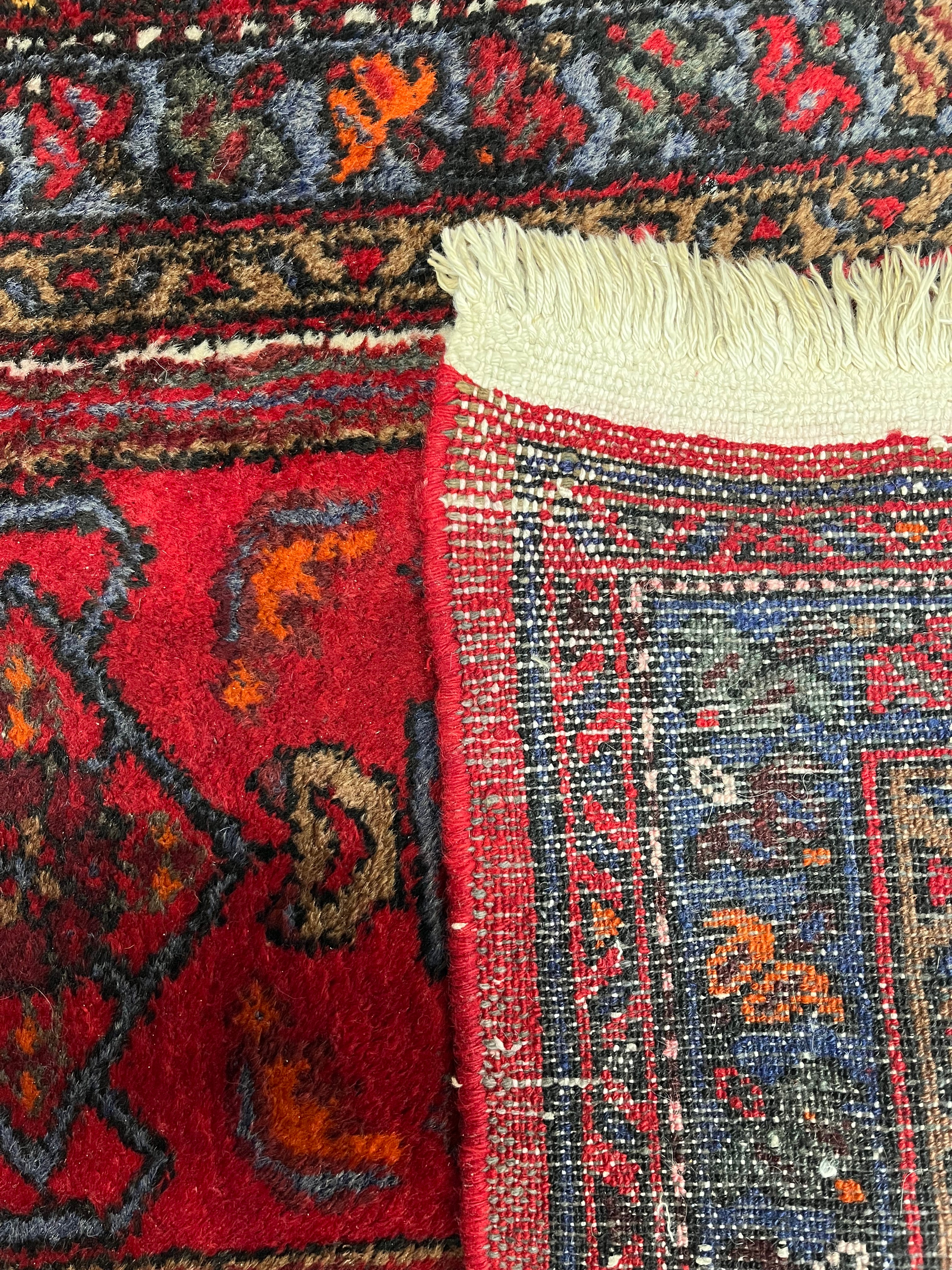 Hamadan Persian Vintage Hand Knotted Wool Rug - 130 x 75 cm