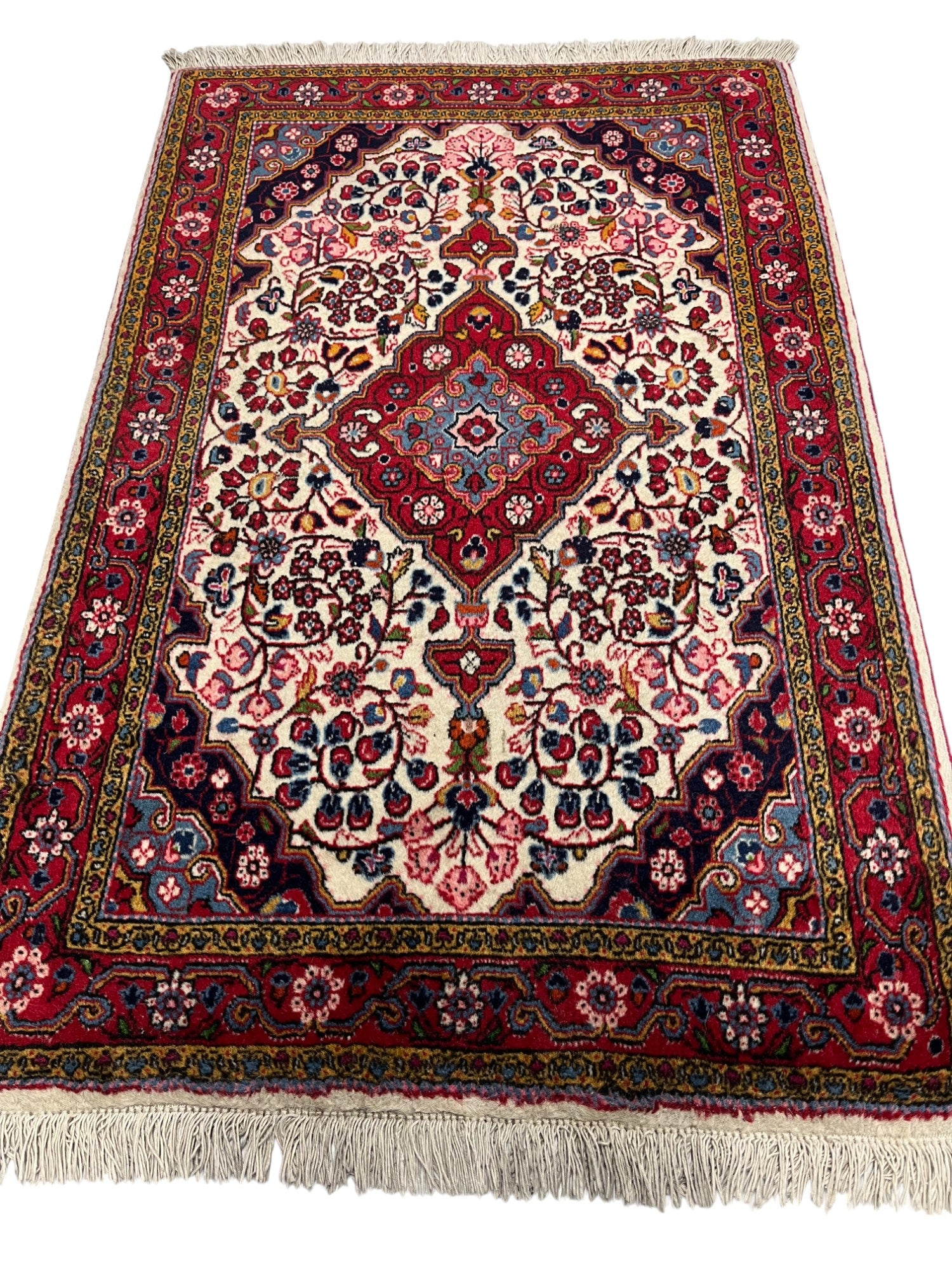 Tabriz Persian Vintage Hand Knotted Wool Rug - 105 x 75 cm