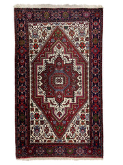 Persian Gabbeh Vintage Hand Knotted Wool Rug - 130 x 75 cm
