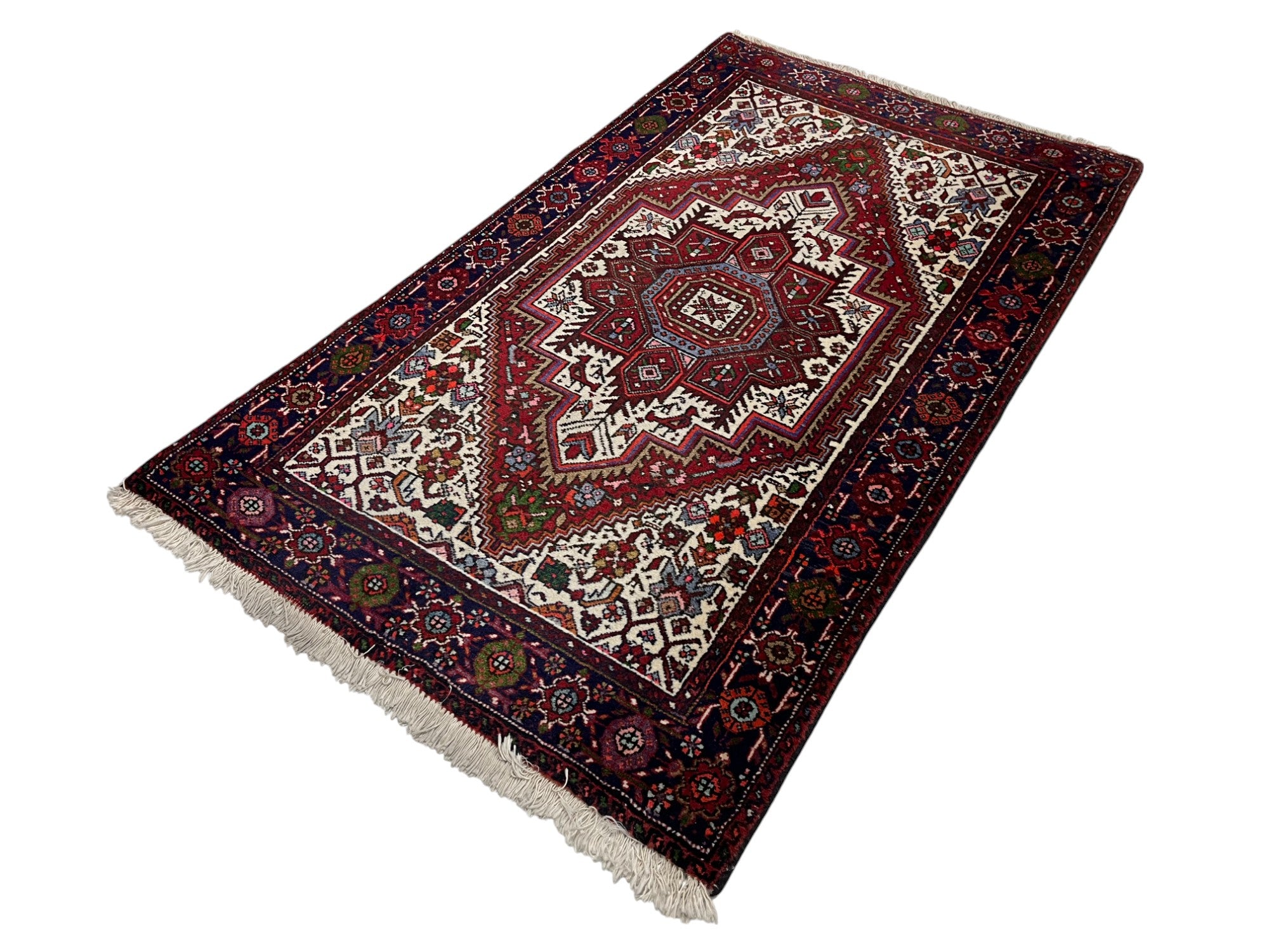 Persian Gabbeh Vintage Hand Knotted Wool Rug - 130 x 75 cm