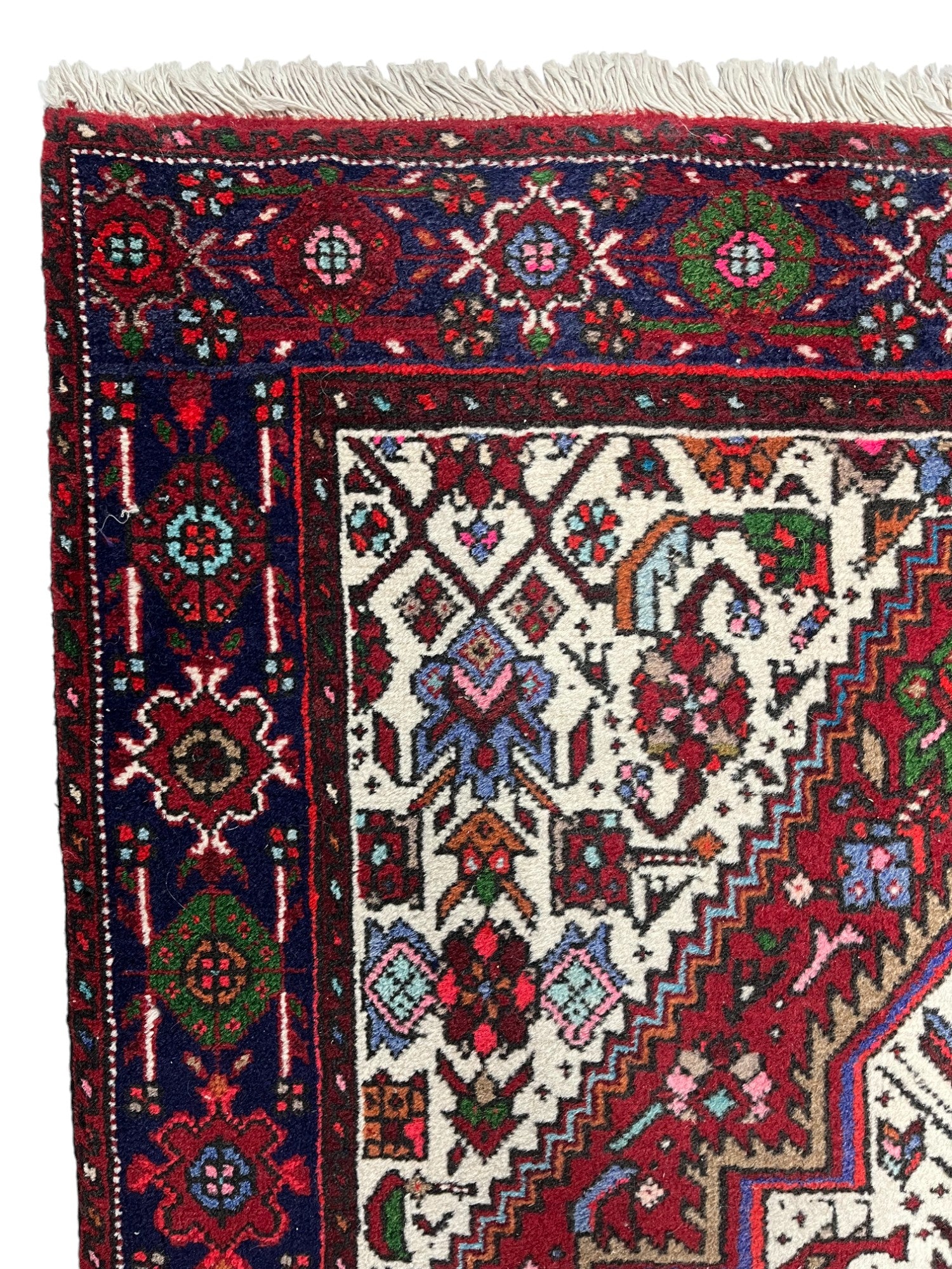 Persian Gabbeh Vintage Hand Knotted Wool Rug - 130 x 75 cm