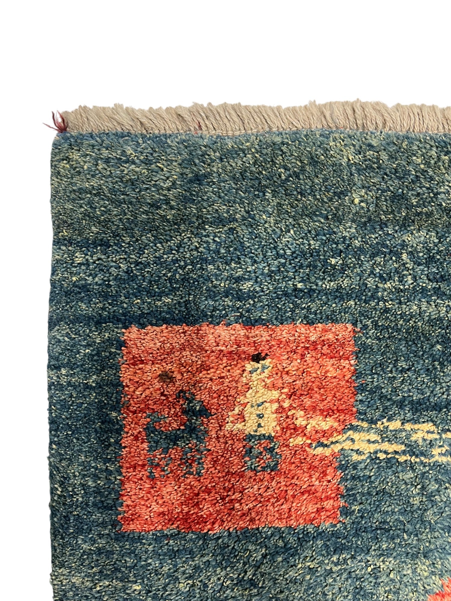 Gabbeh Persian Vintage Hand Knotted Wool Rug - 140 x 70 cm